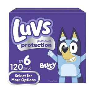 Luvs Platinum Protection Baby Diapers Size 6, 120 Count – Leak-Proof & Hypoaller - Picture 1 of 5
