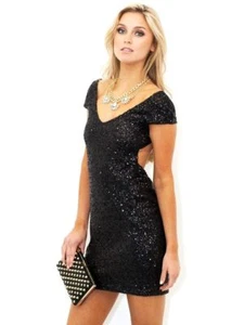 LOVERS + FRIENDS Bahama Mama Dress Black Sequin *LAST ONE SZ S - Picture 1 of 8