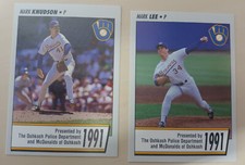 1991 Milwaukee Brewers Police Cards - Oshkosh Police Dept & McDonalds of Oshkosh