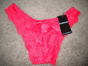 Panty tanga de encaje floral rojo Rampage NUEVO CON ETIQUETAS M 6 - Imagen 1 de 1