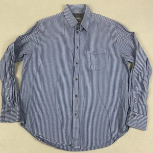 Rag & Bone Shirt Mens XL Blue Striped Linen Blend Button Up Long Sleeve - Picture 1 of 10