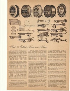 1952 Sport King Angelschnur, Airex, Brown Godart Lures Montgomery Ward Double S - Bild 1 von 2