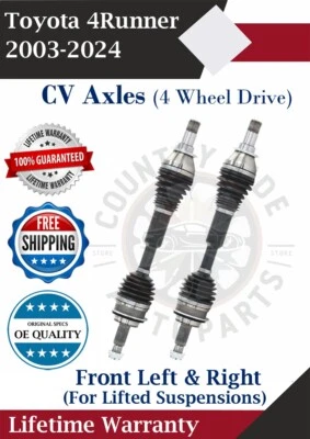 Ejes CV delanteros para Toyota 4Runner 2003-2024 4x4 suspensión elevada Garantía de por vida Foto 1 de 4