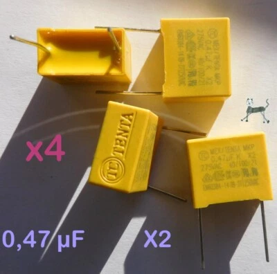 470nF 0,47uF 275VAC (4 Stück) - MEX TENTA X2 MKP-Entstörkondensator