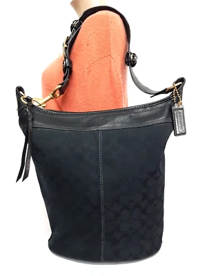 BOLSO DE MANO COACH BLEECKER FIRMA NEGRO JACQUARD Y2K LONA CUBO HOMBRO 11438 Foto 1 de 4