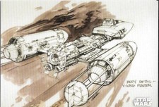 2018 Topps Star Wars Black White A New Hope  #CA-3 Y-wing Fighter Concept Art