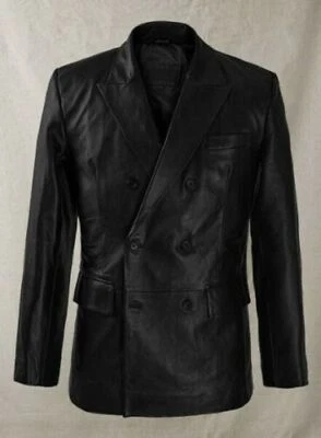 DOUBLE BREASTED New Men's Black Blazer 100% Real Lambskin Style Coat Wear blazer - Image 1 of 4