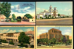 C7 Phoenix Court House, Glendale Rock Hotel, Tuscon Depot P.O Old Mission Linen - Picture 1 of 2