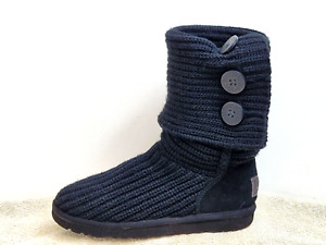 UGG Australia Classic Cardy Knit Ladies Boots Black UK 5.5 EU 38