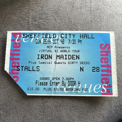 Iron Maiden - Virtual XI  World tour - Original concert ticket stub 1998 - Image 1 of 2