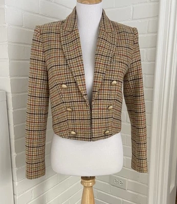 Chaqueta Blazer Mujer Tahari Marrón Tostado Tweed Clásica Cintura Talla 4 Foto 1 de 4