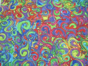 Ricky Tims, Red Rooster Fabric Oodles Of Doodles il 12"x43" Multicolor 1/4 Yd + - Picture 1 of 5