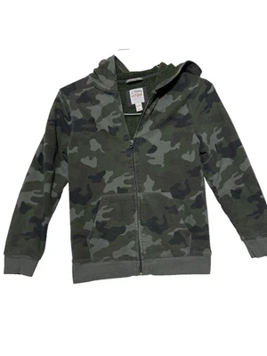Cat & Jack Boys Camouflage Green Zip Up Hoodie Jacket Size Medium 8/10 - Image 1 of 2
