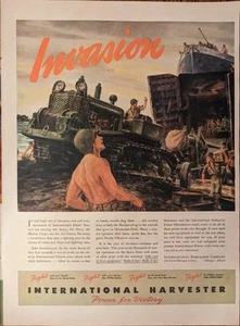 International Harvester Co. WWII Era Vintage 1944 Folio Patriotic Print Ad - Picture 1 of 1