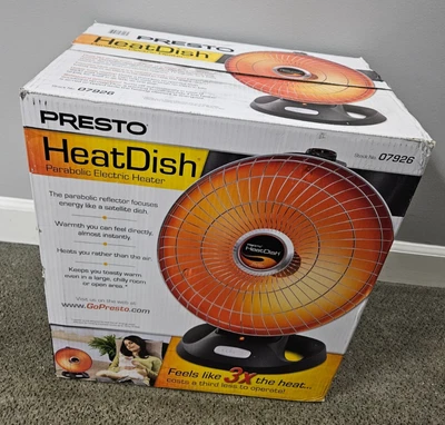Presto Heat Dish Parabolic Electric Space Heater RADIATION New in Box 120V - Image 1 of 2
