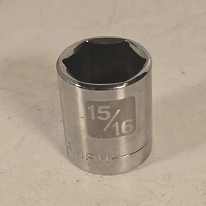 Craftsman Tools 1/2" DRIVE 15/16" Socket S-AE 45892 6pt USA - Foto 1 di 6