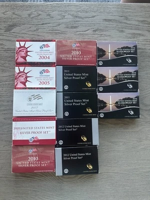 Lot of 13 US Mint Silver Proof Sets 2004-2014 - Image 1 of 2