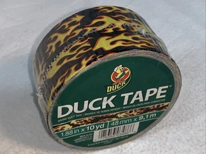 Nos Htf New Duck Brand Tape Hot Rod Flames Design Fire USA Rare Yellow Red Black - Picture 1 of 9
