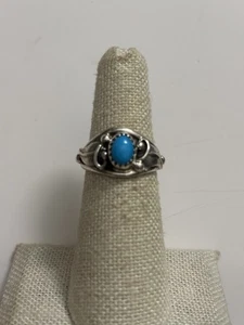 Vintage Sterling Silber Native Running Bear Türkis Ring Navajo Größe 5,75 - Bild 1 von 6