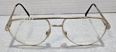 Safilo Sporting 123/P Elasta Gold Rim Aviator Eyeglasses FRAME 54-15-140mm Italy - Image 1 of 4