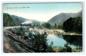 Cartolina d'epoca Berkshire Hills Near Chester MA treno a vapore - danneggiata - Foto 1 di 2