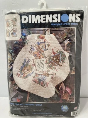 dimensions  stamped cross stitch home for all seasons quilt #3211 new/sealed - Image 1 of 4