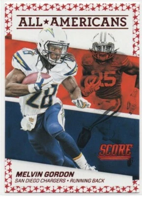 Melvin Gordon 2016 Score All Americans Red #2  San Diego Chargers  Wisconsin - Image 1 of 2