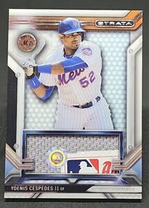 2016 Topps Strata Yoenis Cespedes Clearly Authentic Relic Game Used Tag NY Mets