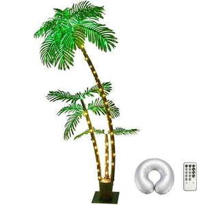 6FT Lighted Palm Trees Outdoor Christmas Trees for Decorations Decor LED Arti... - Picture 1 of 6