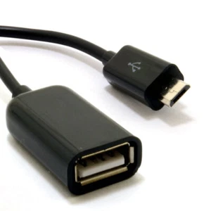 OTG USB unterwegs Host HQ Telefon/Tablet Adapter Kabel USB Buchse auf Micro B schwarz - Bild 1 von 4
