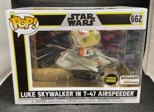 Funko Pop! Star Wars #662 Luke Skywalker in T-47 Airspeeder NEW W/PROTECTOR - Picture 1 of 7