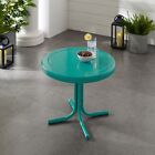 Crosley Retro Metal Side Table In Tourquoise Blue