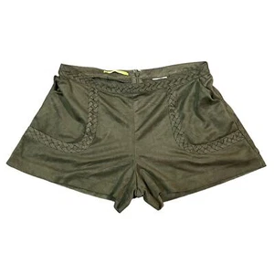 Gianni Bini High Rise Back Zip Shorts Women’s Size S Faux Suede Olive Green - Picture 1 of 10