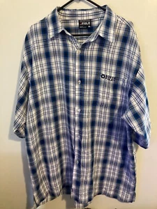 Southpole Shirt Mens XL Blue White Plaid Button Up Hip Hop Casual Y2K Oversized - Picture 1 of 6