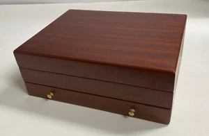 Rosewood Wooden Jewelry Box Drawer White Velvet Inlay 12”X9.25”X4.75 - Picture 1 of 7