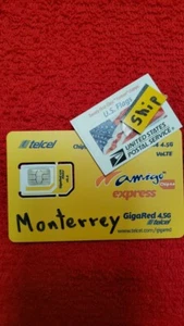 Telcel Sim Card Area Code MONTERREY CITY,LADA 81.Mexico - Picture 1 of 9