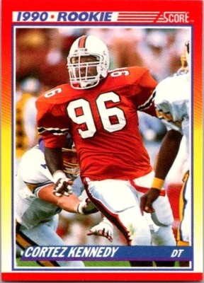1990 Score #299 Cortez Kennedy Rookie Card RC Miami Hurricanes Seahawks HOF NFL - Image 1 of 2