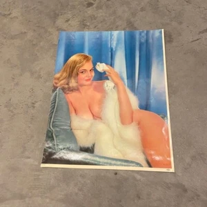 Vintage 1958 Verkäufer Pin Up Akt wunderschönes blondes Model Lithographie Druck Foto - Bild 1 von 5