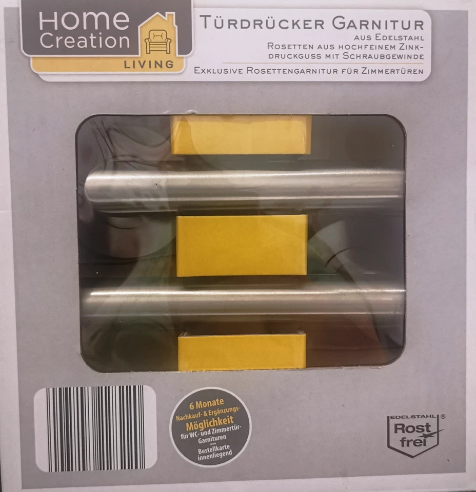 Home Creation Türdrückergarnitur aus Edelstahl - Silber