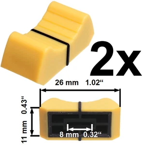 Sifam 2x MANOPOLE FADER TAPPO GIALLO vestibilità 8mm scorrevole potenziometro pentola di ricambio - Foto 1 di 5