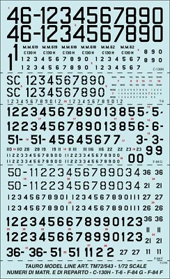 TAURO MODEL TM72/541 CODICI E MATRICOLE A.M.I. PER F-84F, SB2-C, S2-F, T-6 1:72 - Immagine 1 di 4