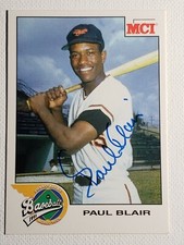 1995 Paul Blair MCI Ambassadors World Tour Cert Autograph Card Orioles Auto D-13