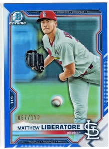 2021 Bowman Chrome Prospects Blue Refractors #BCP29 Matthew Liberatore Cardinals - Picture 1 of 1