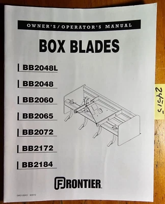 Frontier Deere BB2048(L) BB2060 BB2065 BB2072 BB2172 BB2184 Caja Hoja Manual '12 Foto 1 de 4