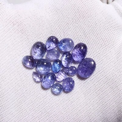 Lote de 16 piezas de piedras preciosas sueltas con forma de mezcla de cabujón de tanzanita natural 27 quilates Foto 1 de 3