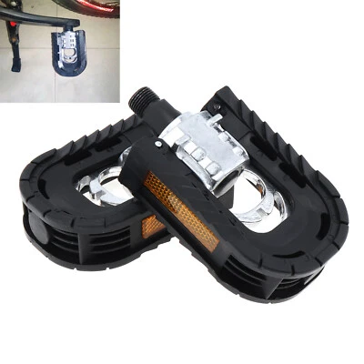 Folding Bike Pedals Anti-Slip Bicycle Folding Pedals, Black MTB Pedals 1 Pair - Image 1 of 4