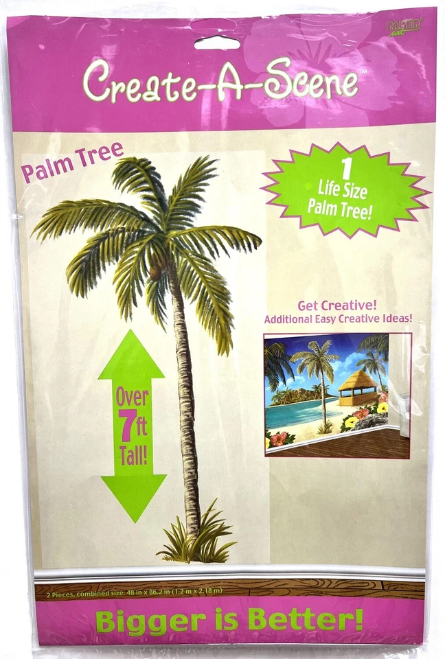 Palmera Luau Playa Escena Setter Verano Tropical Tema Fiesta Decoración de Pared Foto 1 de 1
