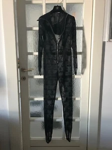 PALM ANGELS TUTA/JUMPSUIT DONNA TG. S COLORE NERO TULLE RICAMATO ELASTICIZZATO - Picture 1 of 15