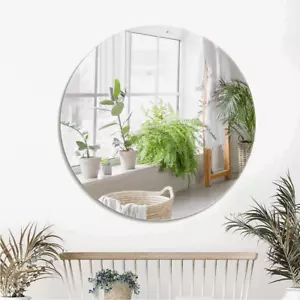 Large Round Wall Mirror Bathroom Bedroom Makeup Dressing Circle Mirror UK - Picture 1 of 15