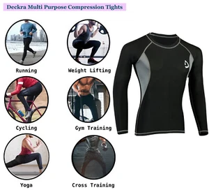 Mens Compression Skin Fit Thermal Tights All Day Gym Yoga Base layer Shirt Top - Picture 1 of 11